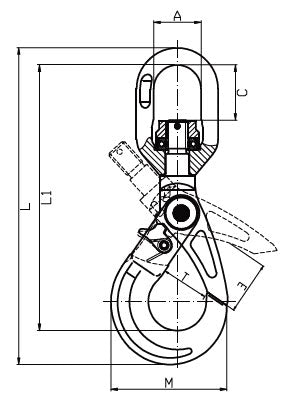 Swivel Self Locking Hook/Roller Bearing - Grade 8
