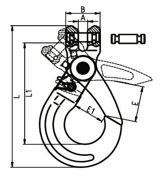 Clevis Self Locking Hook - Grade 8